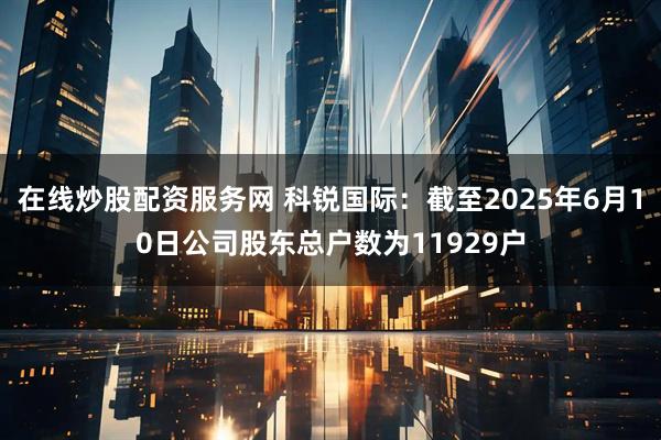 在线炒股配资服务网 科锐国际：截至2025年6月10日公司股东总户数为11929户