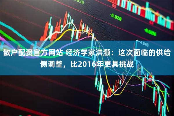 散户配资官方网站 经济学家洪灏：这次面临的供给侧调整，比2016年更具挑战